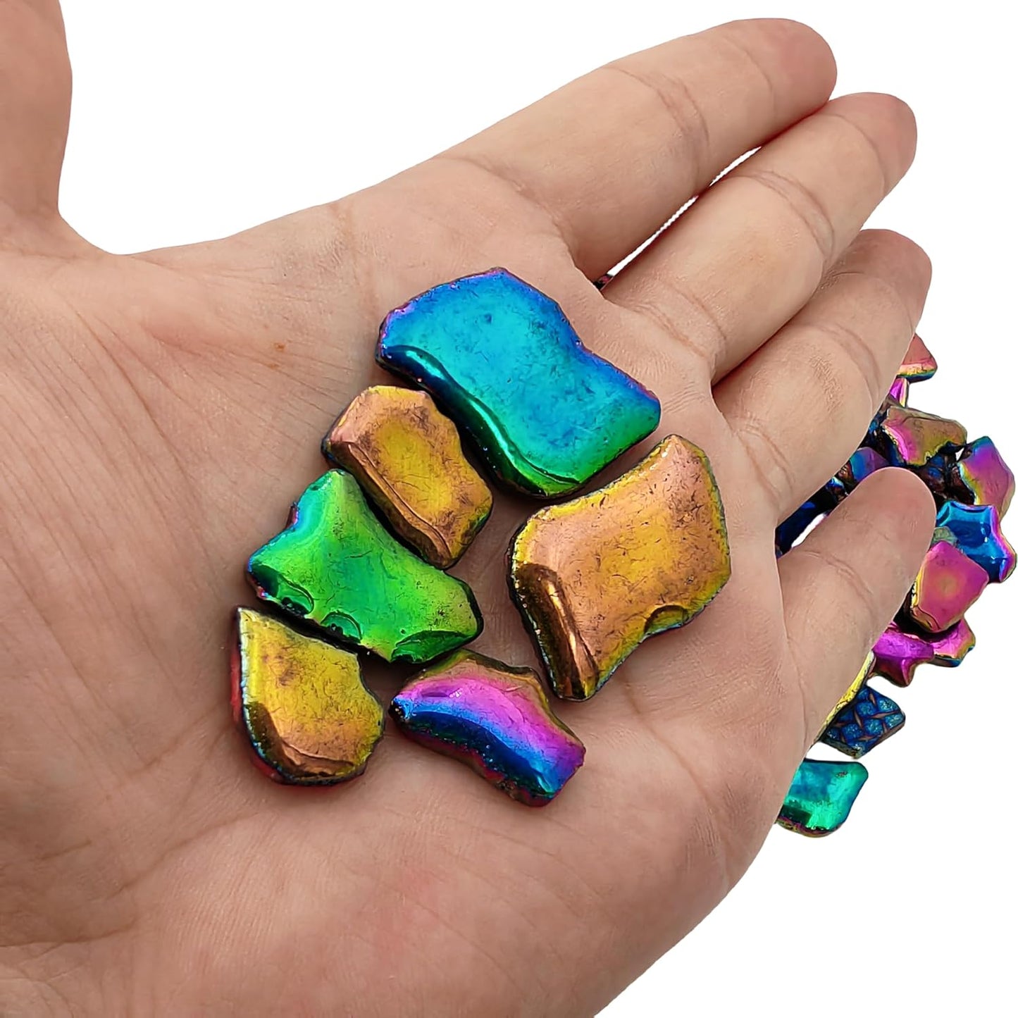 500g/1.1lb Random Color Irregular Ceramics Mosaic Tiles,DIY Making Creative Ceramic Mosaic Tiles for DIY Craft Plates Flowerpots Vases Cups Mosaic Making Supplies (Irregular Rainbow)