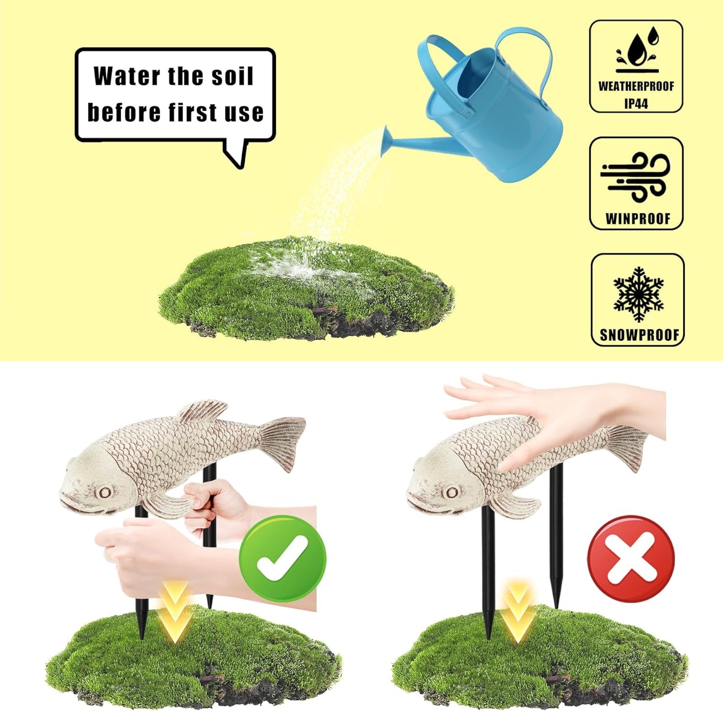 10.8" 2Pcs Koi Fish Garden Statues, Yard Pond Decor for Outdoor Ponds, Large Statues Ornaments, Real Koi Sculpture Art, Fish Sculpture Garden for Outdoors