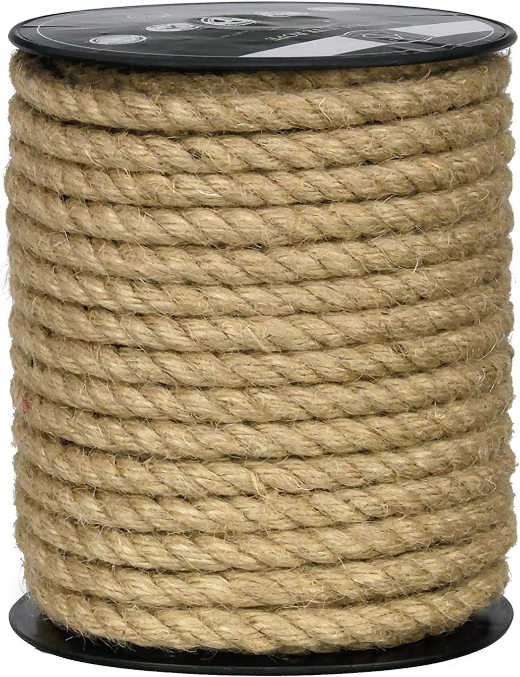 Premium Quality Natural Jute Rope Smell Free, Biodegradable, Hemp Sisal Manila, Crafts, Decoration, Camping, PET Friendly - Handmade DIY (3/4" 100 ft)