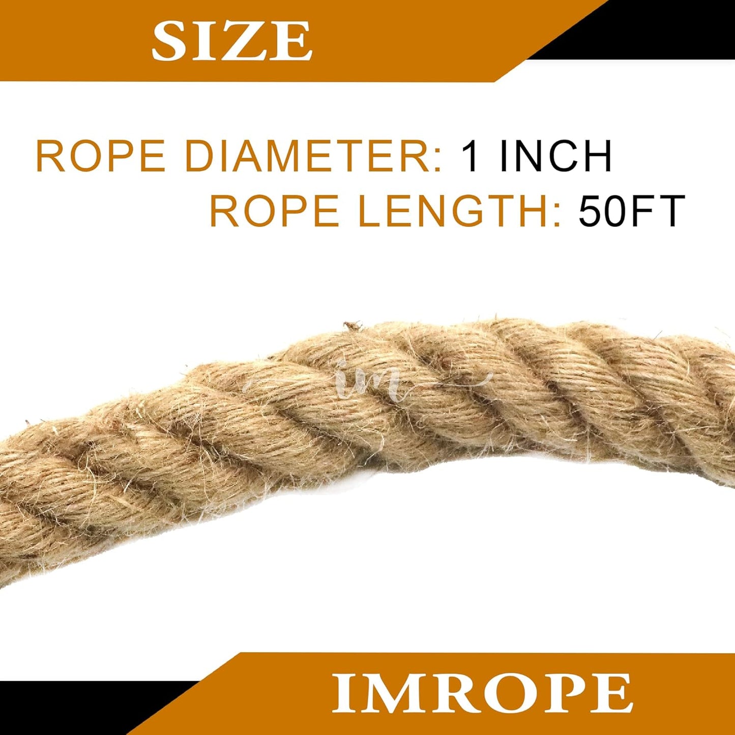 Versatile 1 Inch x 50 Ft Jute Rope from IMROPE: Perfect for DIY Projects, Home Decor, Gardening and Relaxing in a Hammock.