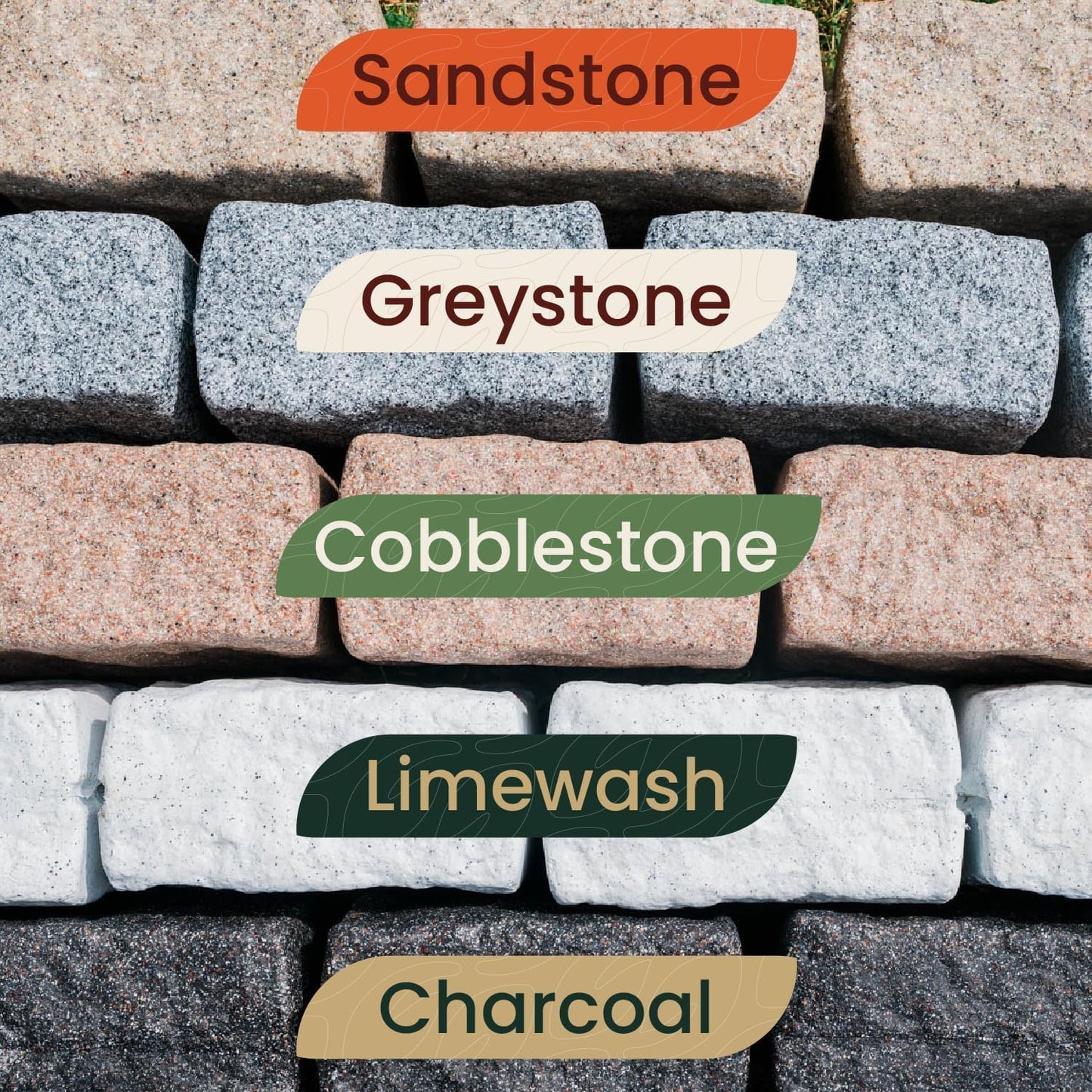 Beuta Landscape Edging | Garden Edging Border | Faux Stone Blocks for Lawn Edging, Flower Beds & Yard Edging – 10 Pack | Each Section Has 6 Blocks 48" L x 4" W x 6.5" H | 20 Spikes | Greystone