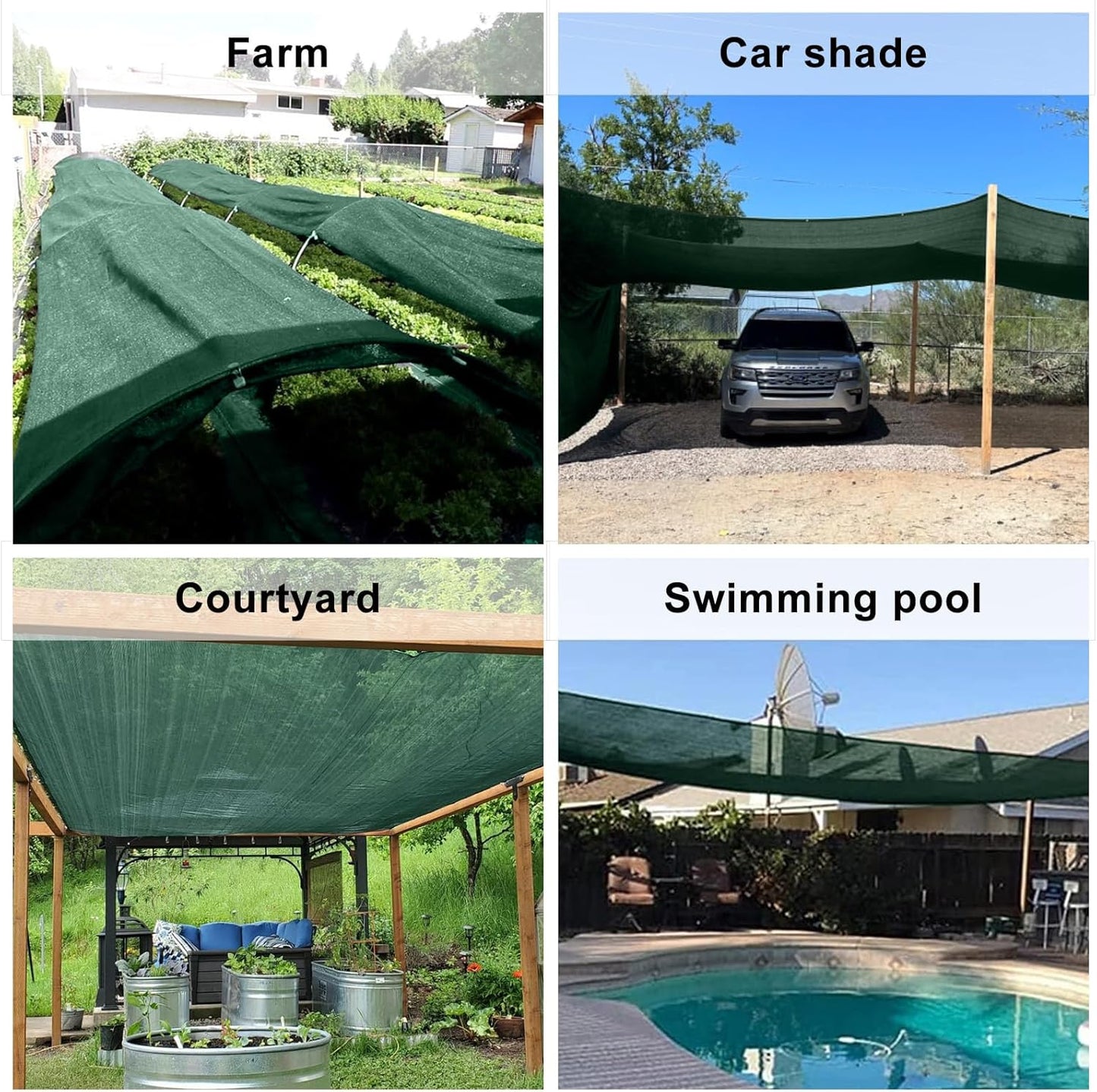 LOVE STORY 6x12FT 55% Green Shade Cloth Sun Shade Net with Grommets Sunblock Net Mesh Tarp for Garden,Plants Cover,Greenhouse and Patio