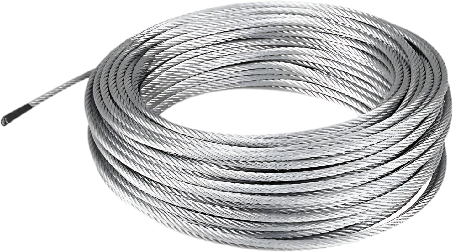 304 Stainless Steel Cable Wire Rope 3/8" 7x19-100 ft Coil for DIY Cable Decking Railing System, Marine Grade