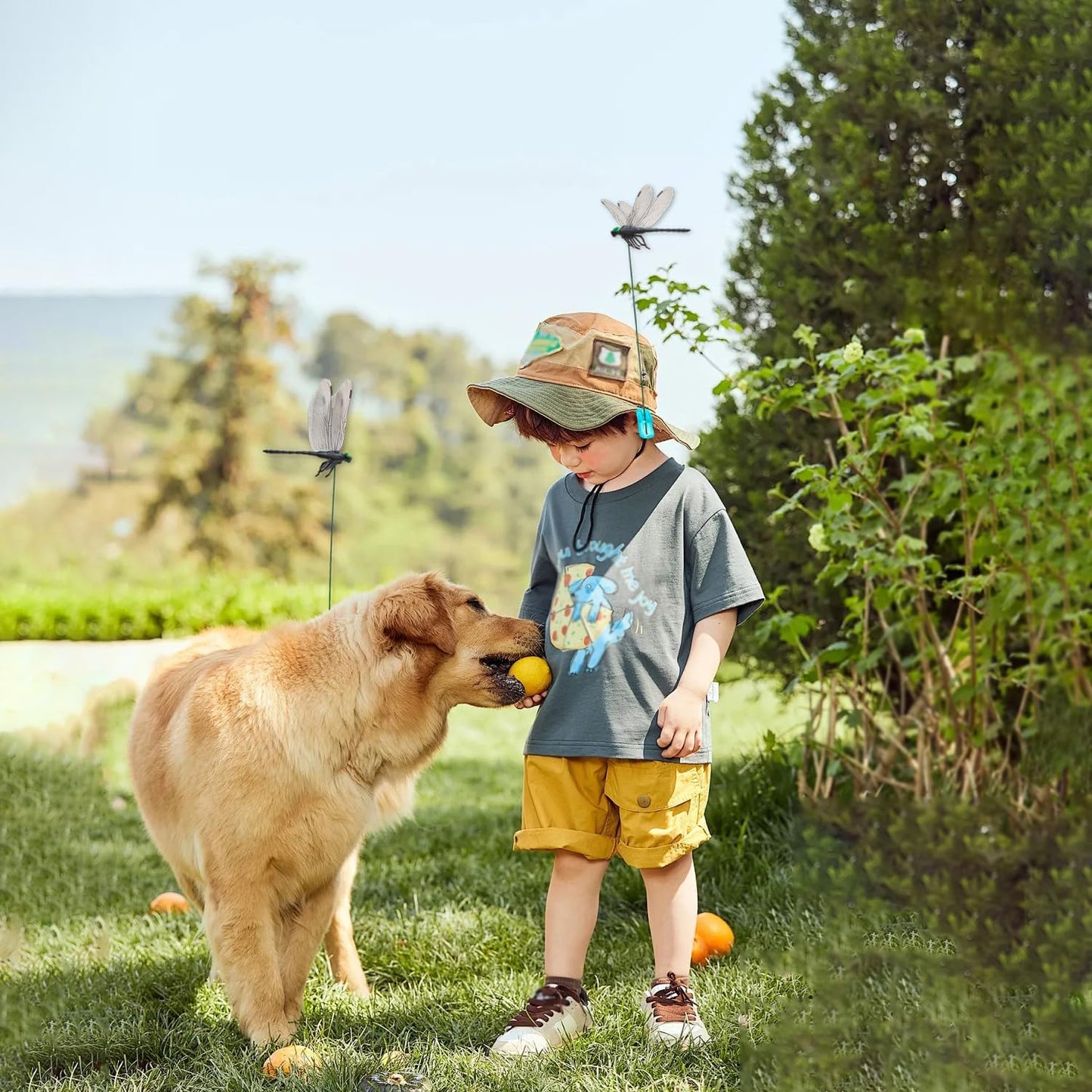 Dragonfly Clips Black Dragon Fly Hat Clip Artificial Realistic 3D Dragonflies Garden Stakes Decor for Indoor Outdoor (3 Pcs)