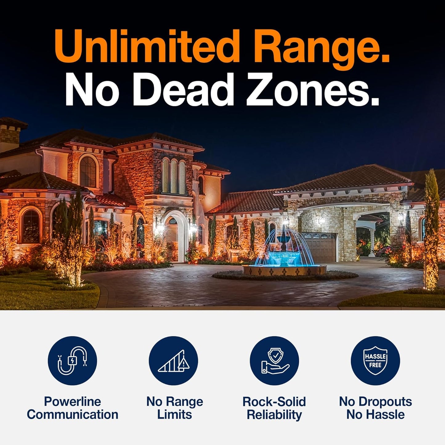 Haven Lighting 9 Series Pro Landscape Lighting Kit - Professional-Grade App Controlled Smart Lights with WiFi - Color Changing Exterior House Lighting, 8-Up LED Lights