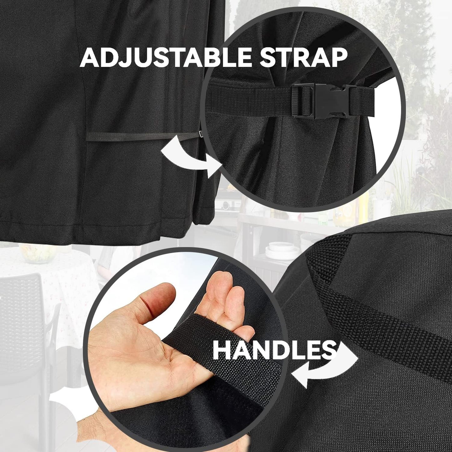 Outdoor Prep Table Cover - Heavy Duty Waterproof Cover for Outdoor Stainless Steel Table,Black