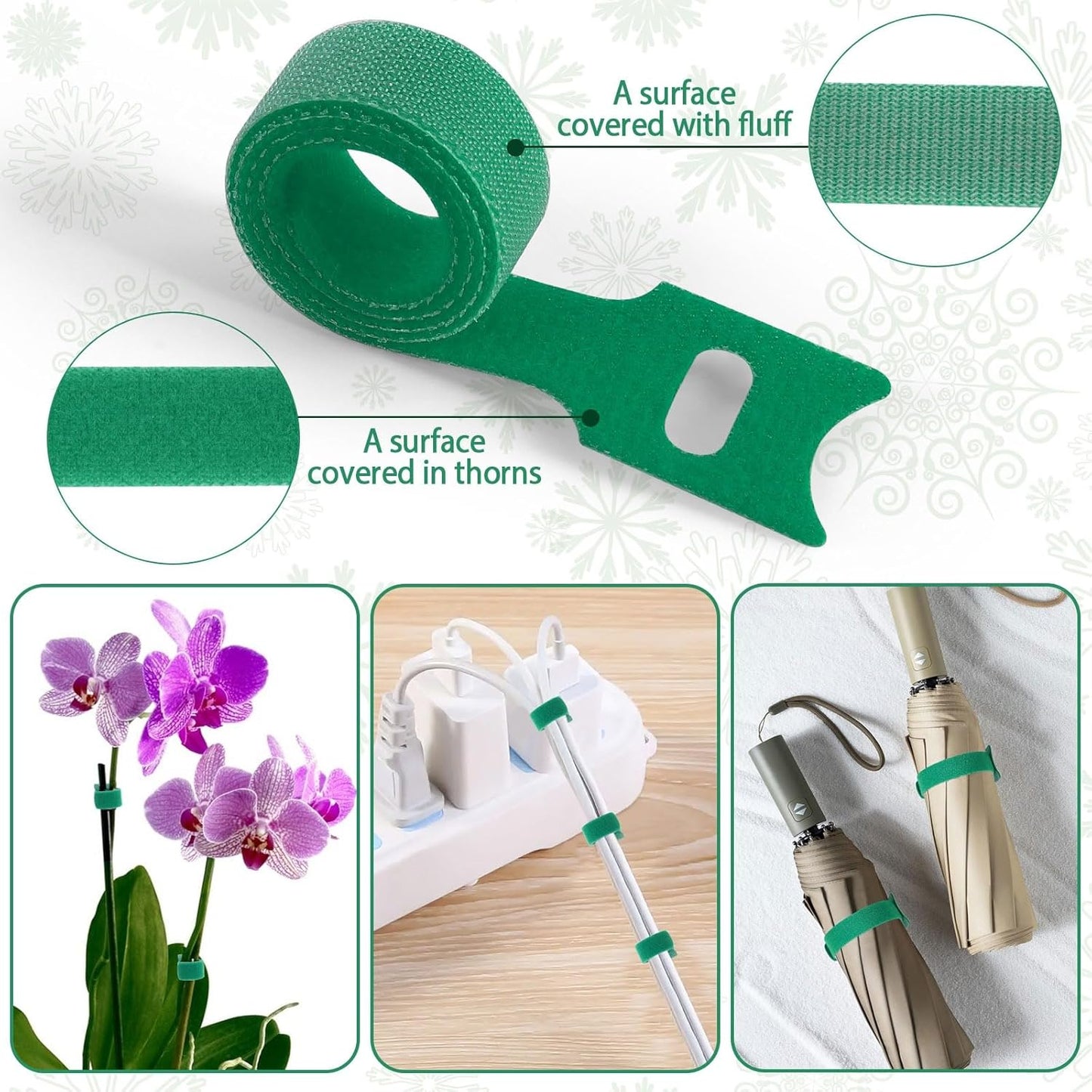 100 Pcs Christmas Garland Ties 7.87Inch Adjustable Holiday Garland Twist Ties for Holiday Halloween Tree Wreath Party Yard Wall Doorway Reusable Nylon Garden Cable Straps Decoration(Green)