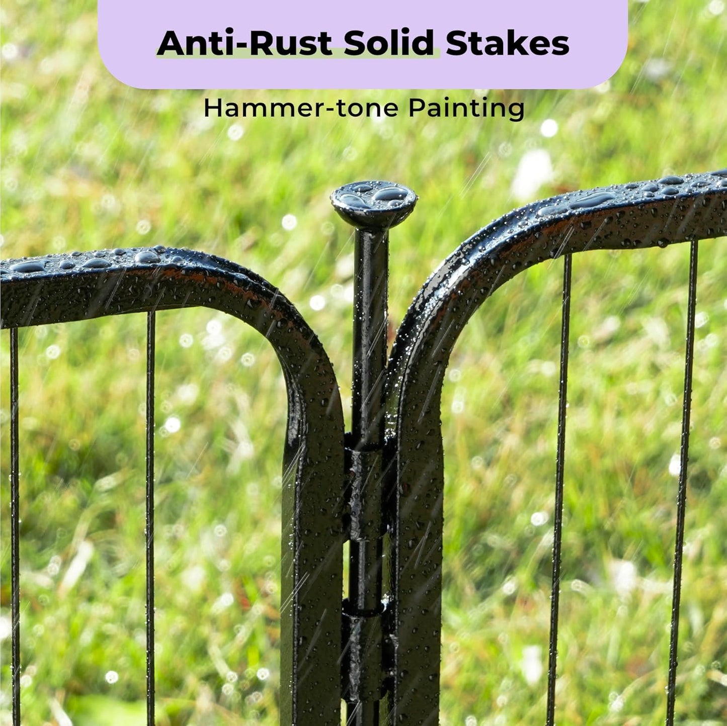 Decorative Garden Fence with Gate 32 in(H) x 26.8 ft(L) 12 Panels, Heavy Duty Metal Animal Barrier Fence for Yard, Flower Bed Fencing, Garden Border Fence, Easy Set Up, Black