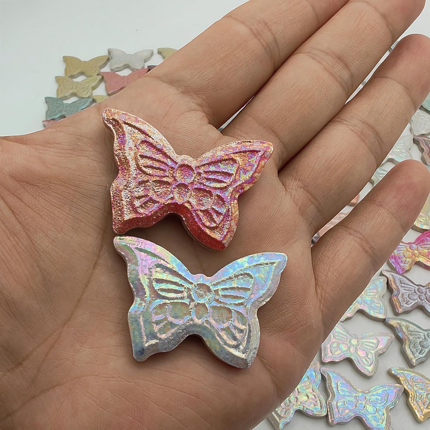 500g/1.1lb Random Color Irregular Ceramics Mosaic Tiles,DIY Making Creative Ceramic Mosaic Tiles for DIY Craft Plates Flowerpots Vases Cups Mosaic Making Supplies (Mix Butterflies)