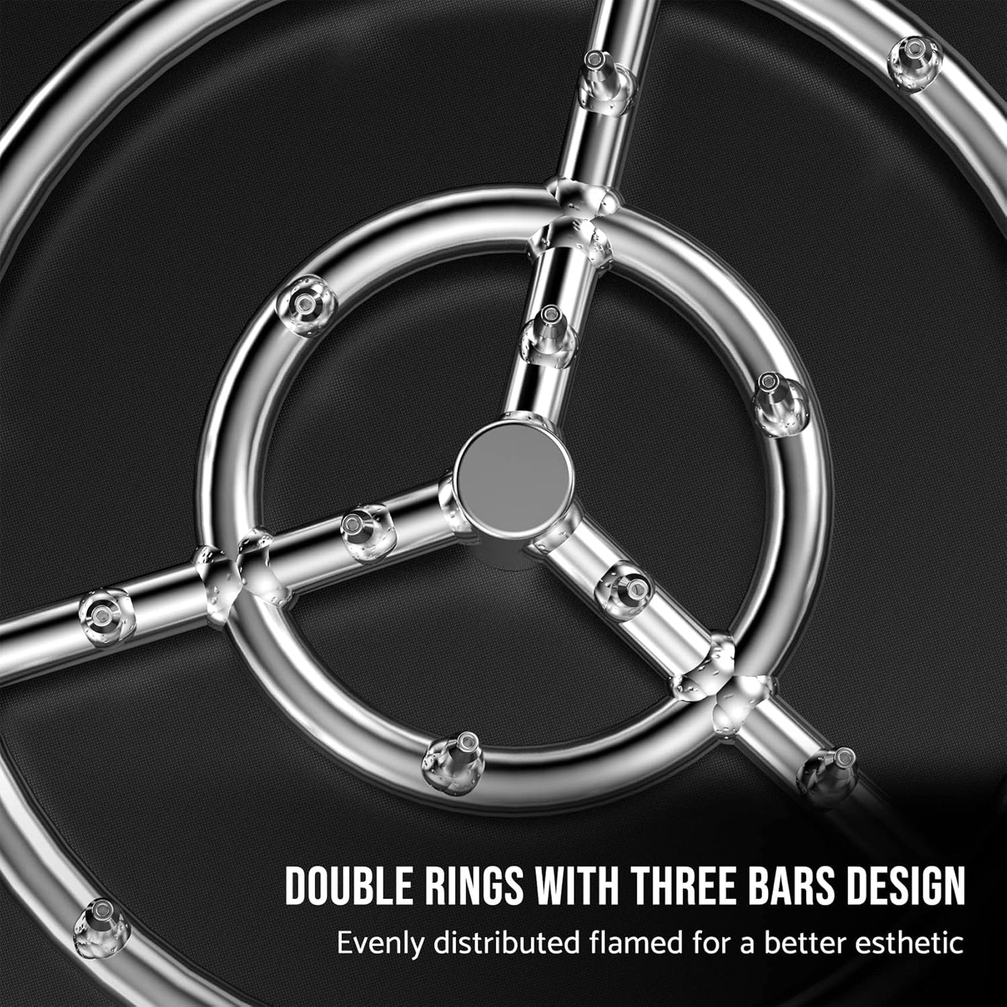 Skyflame 12-Inch Round Stainless Steel Fire Pit Jet Burner Ring - High Flame