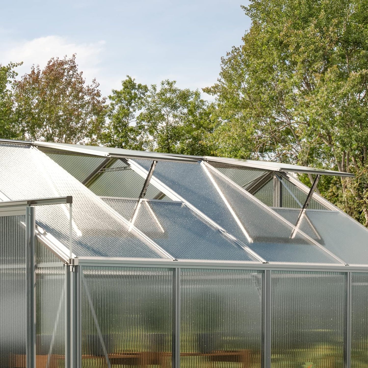 Greenhouse Saphir 5 Aluminum Frame 8.5 x 10.6 ft with Approx. 6 mm Polycarbonate Panels