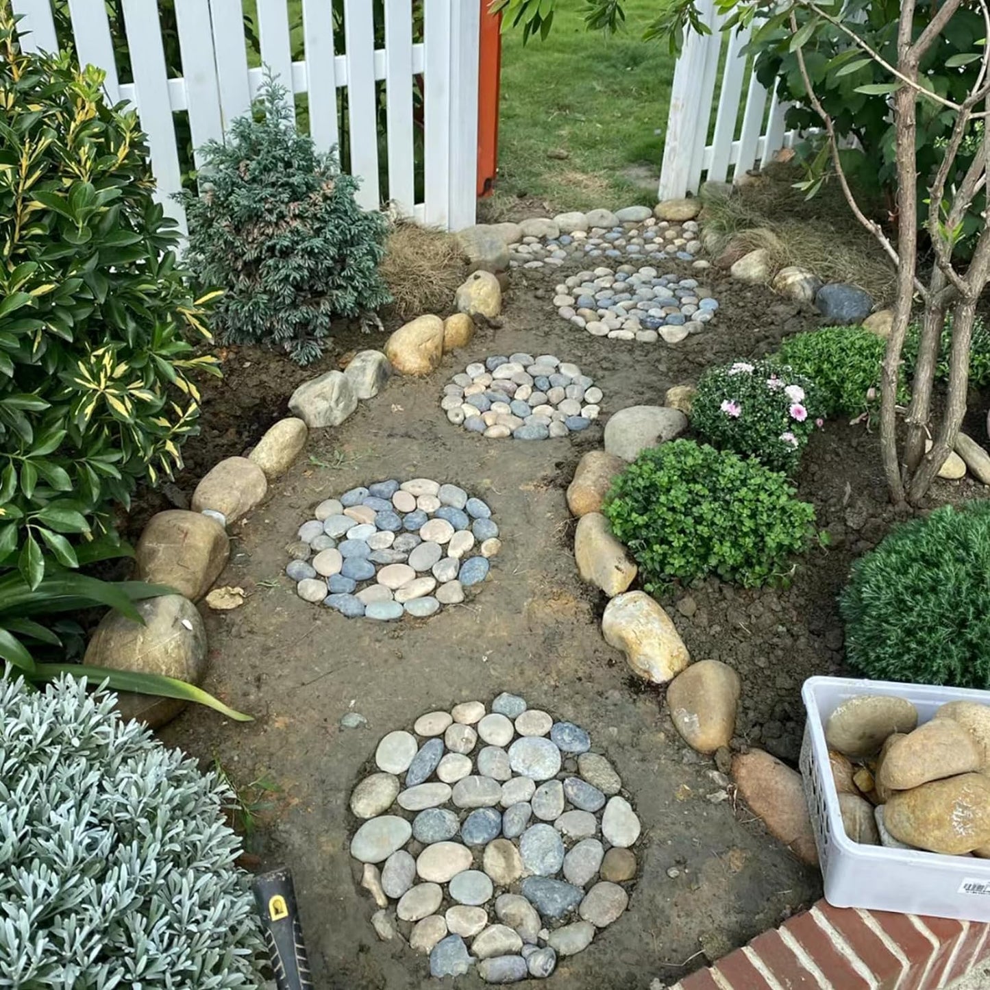 20 lbs Natural River Rocks Mexican Beach Pebbles, 2-3 Inch Decorative River Rocks for Landscaping Garden Paving Plant Rocks Crafting Walkways and Outdoor Decorative Stone