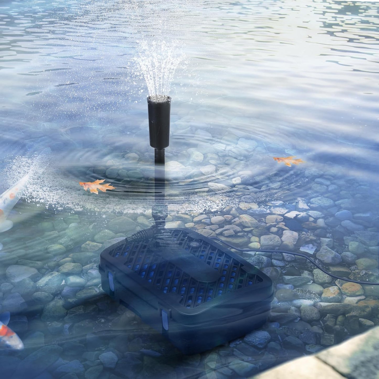 VIVOHOME All-in-One Pond Filter Fountain System Kits, 790 GPH Submersible Water Pump for Ponds up to 1320 Gallons