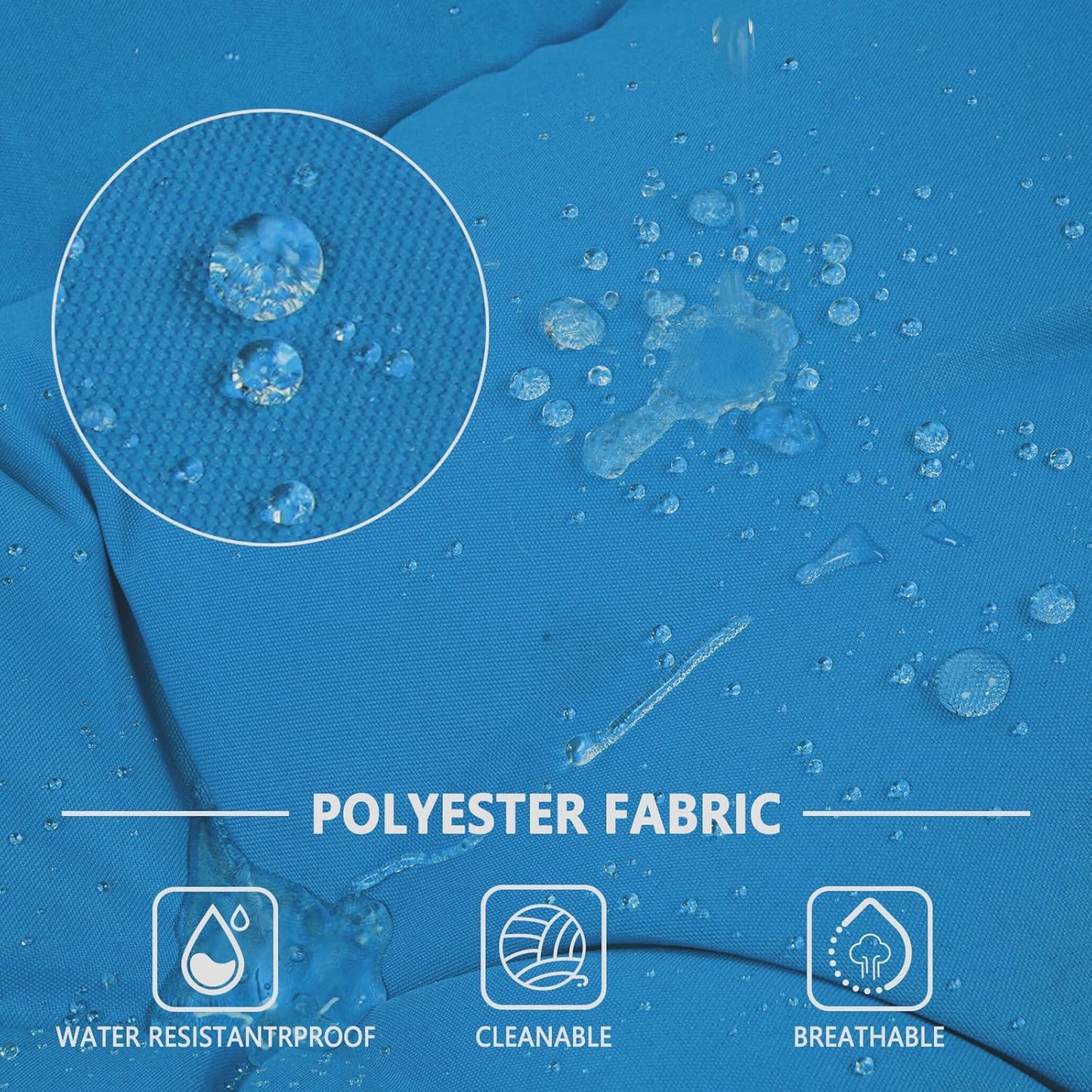 Porch Swing Cushions,Outdoor Cushions 3 Seater Replacement with Backrest, Waterproof Thickened Bench Cushion with Ties for Porch, Patio,Outdoor, Backyard and Garden (Sky Blue 60 * 40 in)