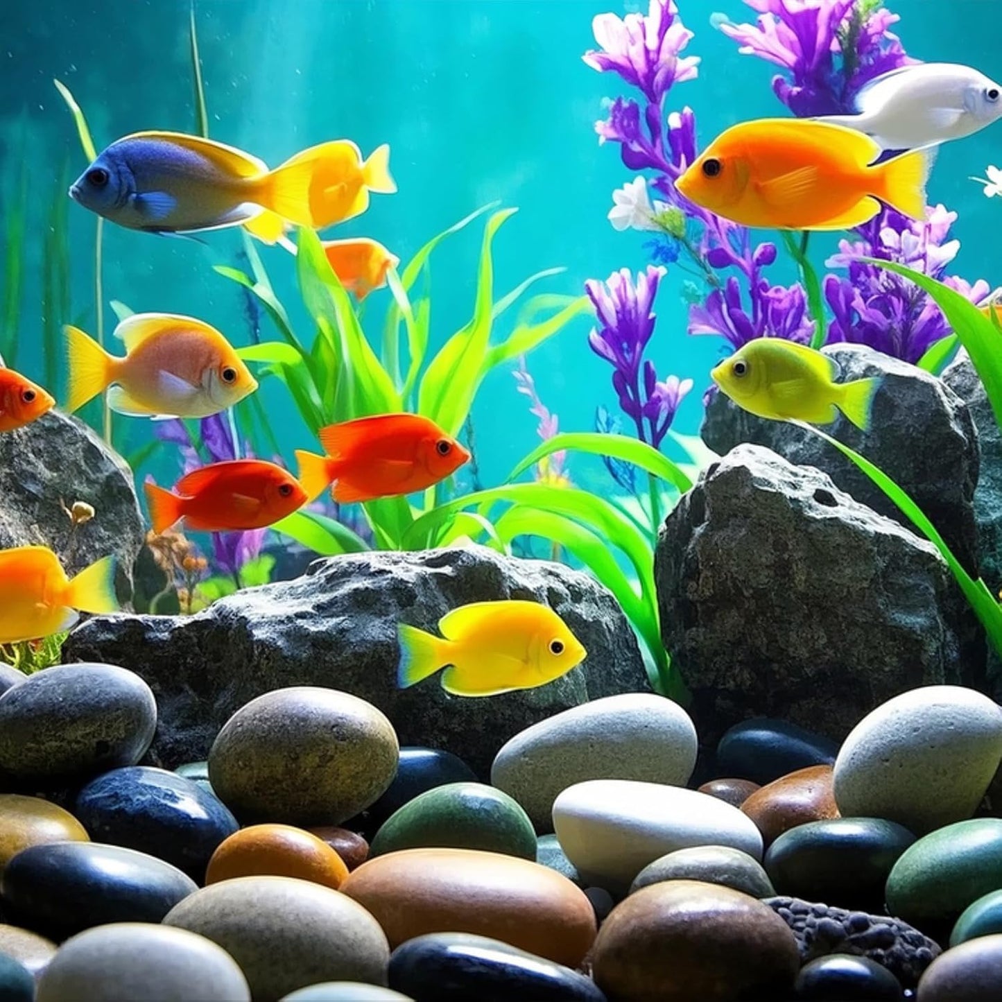 River Rocks, 20lbs Colorful Pebbles for Indoor Plants, 1-2 Inch Aquarium Rocks, Natural Stones for Landscaping Garden Paving Plant Rocks Crafting Walkways