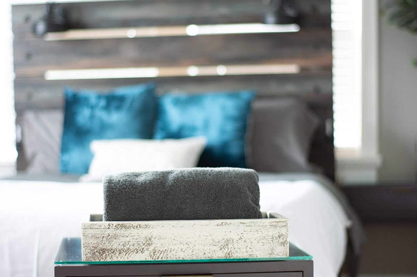 Small Wooden Planter Box – Rustic 1-Pack Wood Window Planter Box Set for Centerpieces & Storage – Durable Wooden Boxes for Decor - Perfect Toilet Basket for Bathroom Organizer