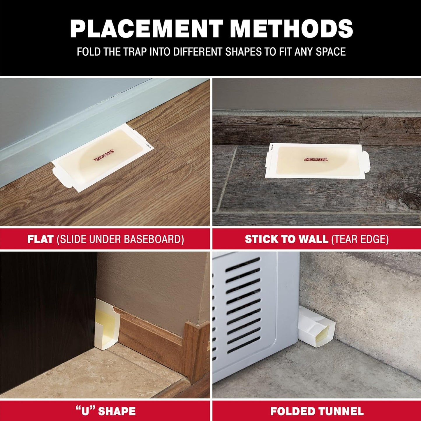 Catchmaster Mouse and Insect Glue Boards, 75-Pack Mouse Traps Indoor for Home, Sticky Pest Control Adhesive for Catching Bugs, Rats & Rodents, Bulk Glue Traps