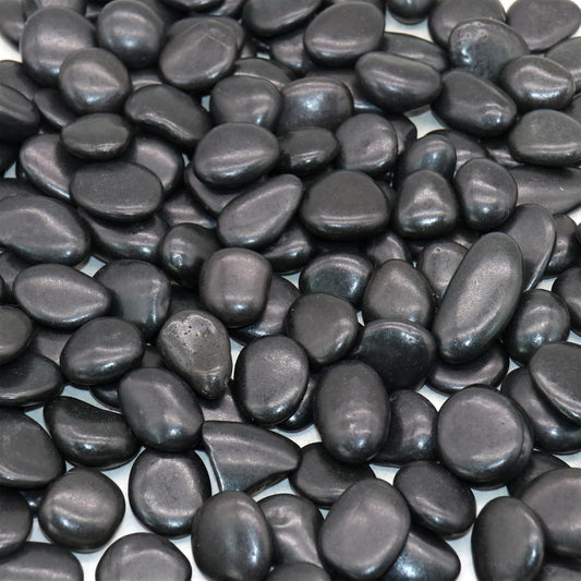 Black Rocks for Plants. Polished Decorative Pebbles. 1/2 to 1 Inch 10 lbs. for Garden, Landscaping, Succulents, pots (SM (0.5 to 1 Inch), -Polished, 10)