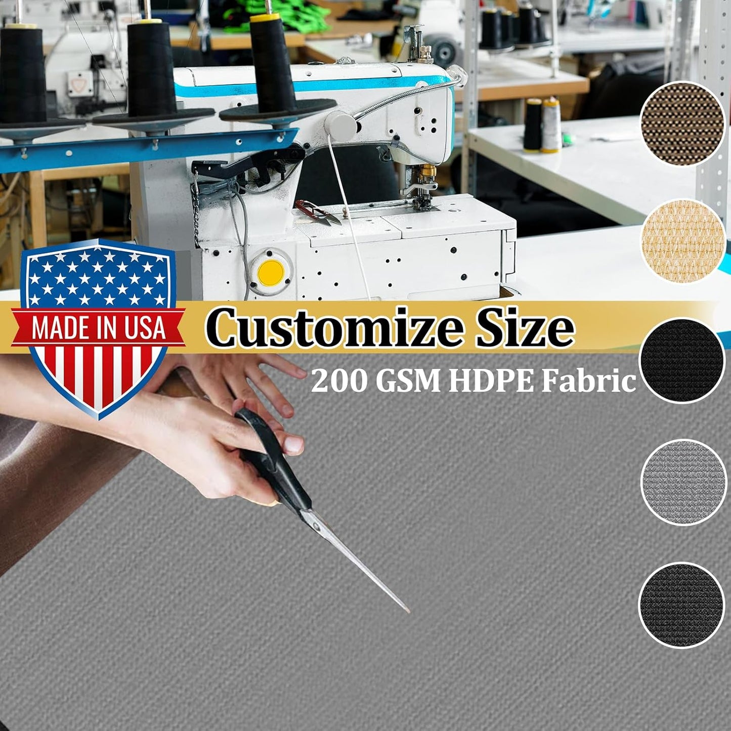 Shade&Beyond Customized Size 9' X 18' Shade Cloth with Grommets, 90% UV Protection UV Protection Mesh Tarp Sun Screens for Patio GN01, Light Gray