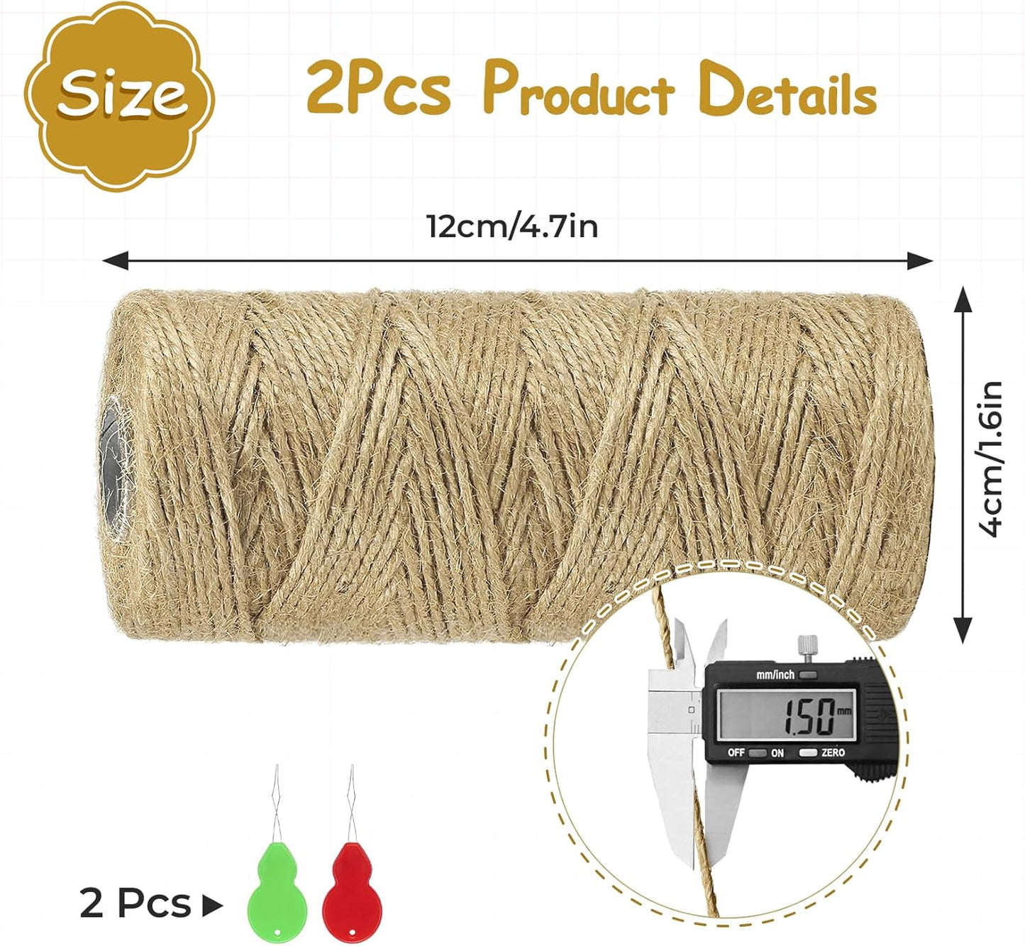 Garden Twine, 656 Feet Jute Twine,Baling Twine, Plant String, Garden Twine for Climbing Plants,Tomatoes, Crafting Floristry