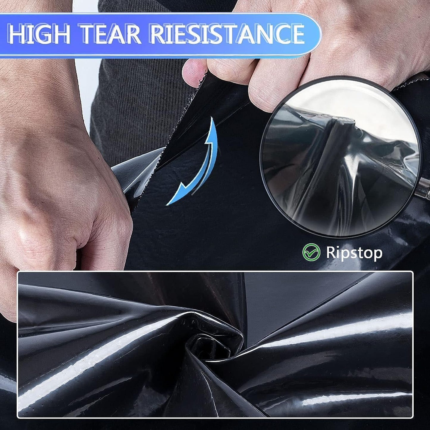 ToLanbbt Pond Liner 15 FT x 15 FT HDPE Pond Liners, 20 Mil UV Resistant Preformed Pond Liner Easy Cutting, Pond Liner for Natural Looking Ponds, Waterfall, Koi Pondsand Water Garden (Black)