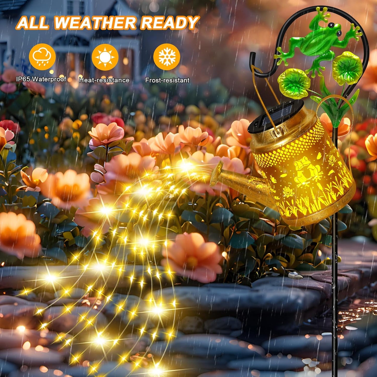 Dragonfly Solar Watering Can Lights, Outdoor Waterproof Outdoor Lantern with Shepherd Hook, Solar Garden Decor for Yard Outdoor Landscape Patio, Mothers Day Gifts Gift for Women Mom Grandma