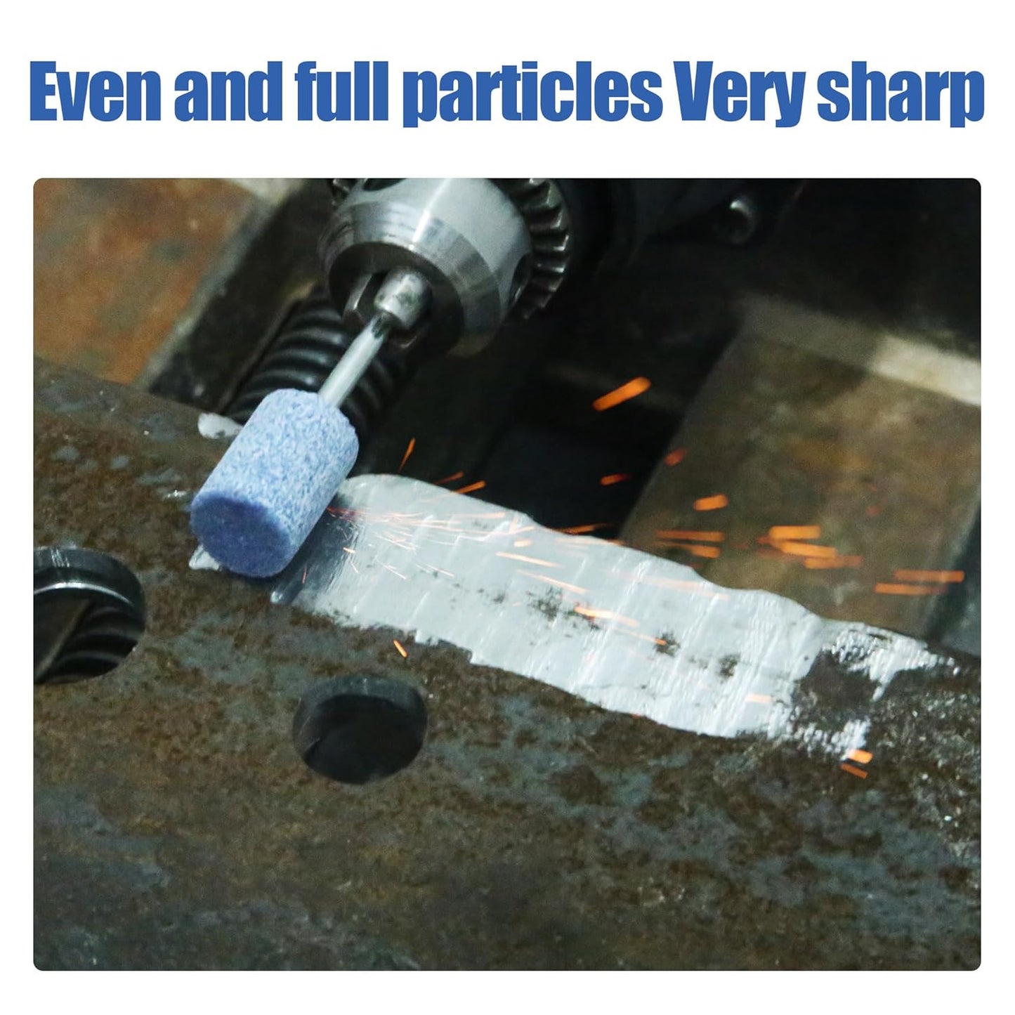 HUHAO 6Pcs Rotary Grinding Stone- 3mm Shank Assorted Shape Abrasive Stone Mounted Grinding Point Sharpening Bits for Rotary Tool Drill, Grinding, Polishing