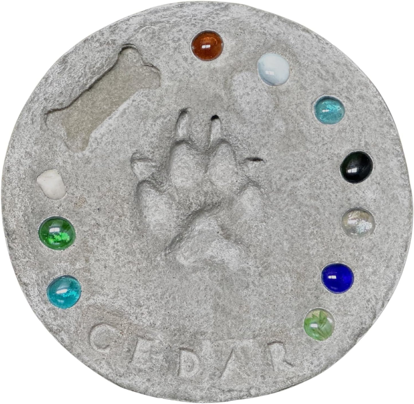 DIY Paw Print Stepping Stone Kit, Pet Memorial Stone, Pet Garden Stone (10 Inch + Stamp Set)