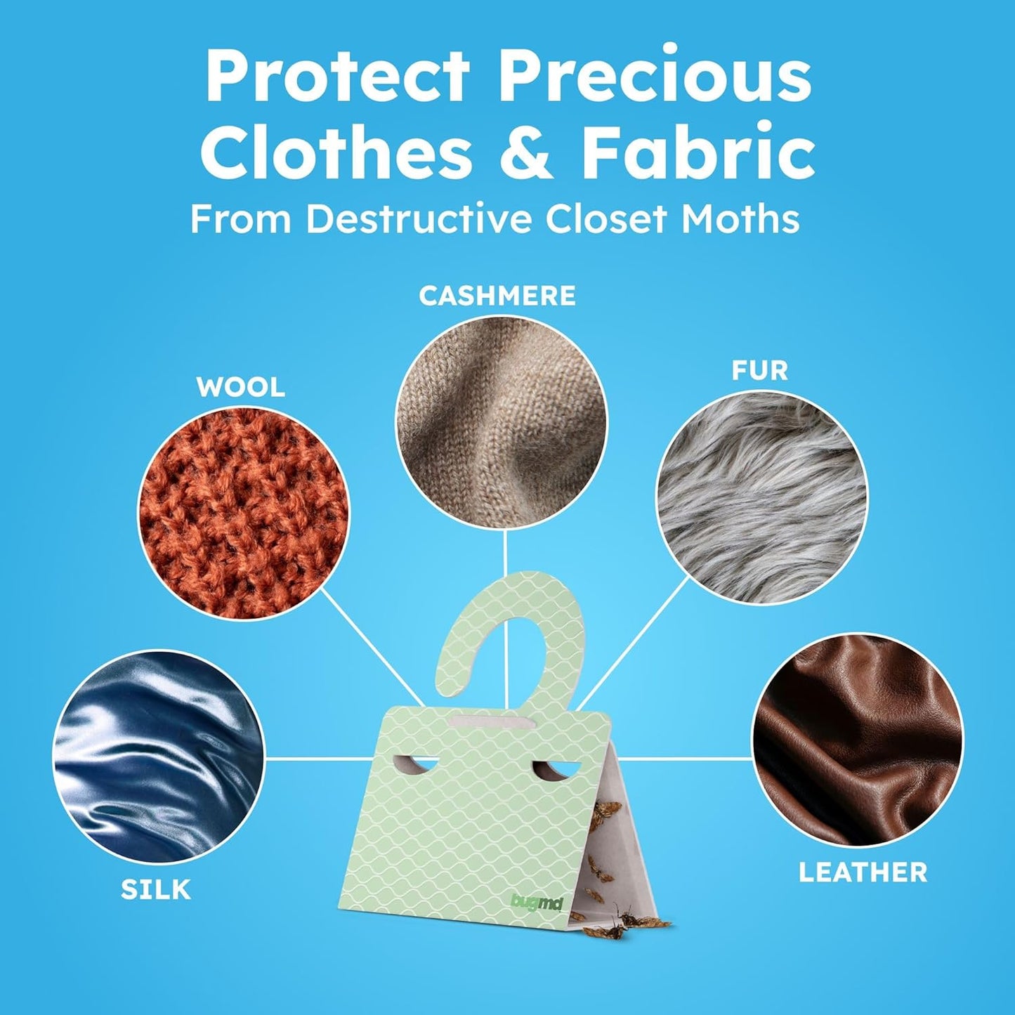 Clothes & Pantry Moth Traps (6 Count) – Sticky Glue Pheromone-Based Repellent for Closets, Cabinets & Wardrobes – Non-Toxic - Green