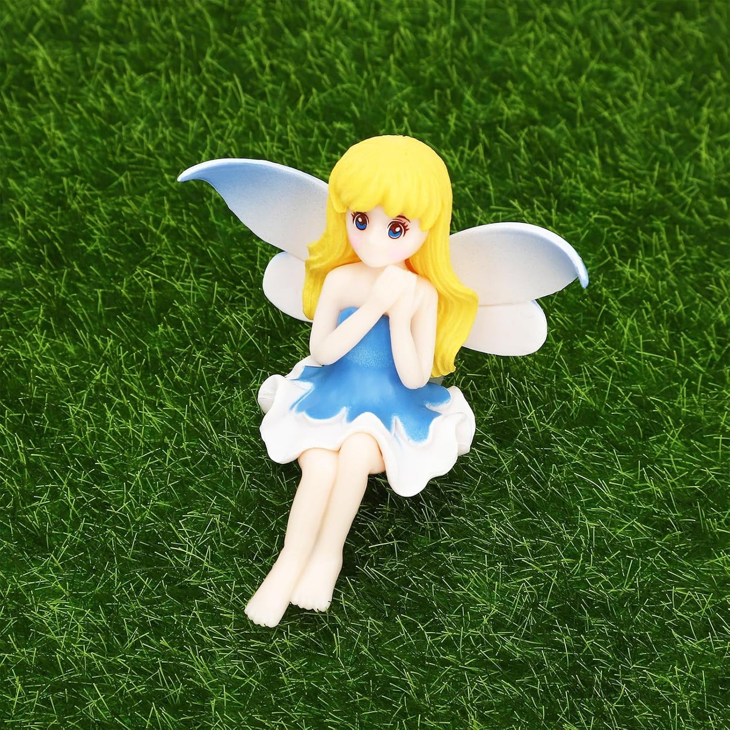 ONEST 8 Pieces Miniature Fairy Garden Accessories Small Fairy Figurines Hand Painted Fairies Figures Girl Fly Wing Figurines for Car Decor Fairies Garden Flower Pot Birthday Cake Topper