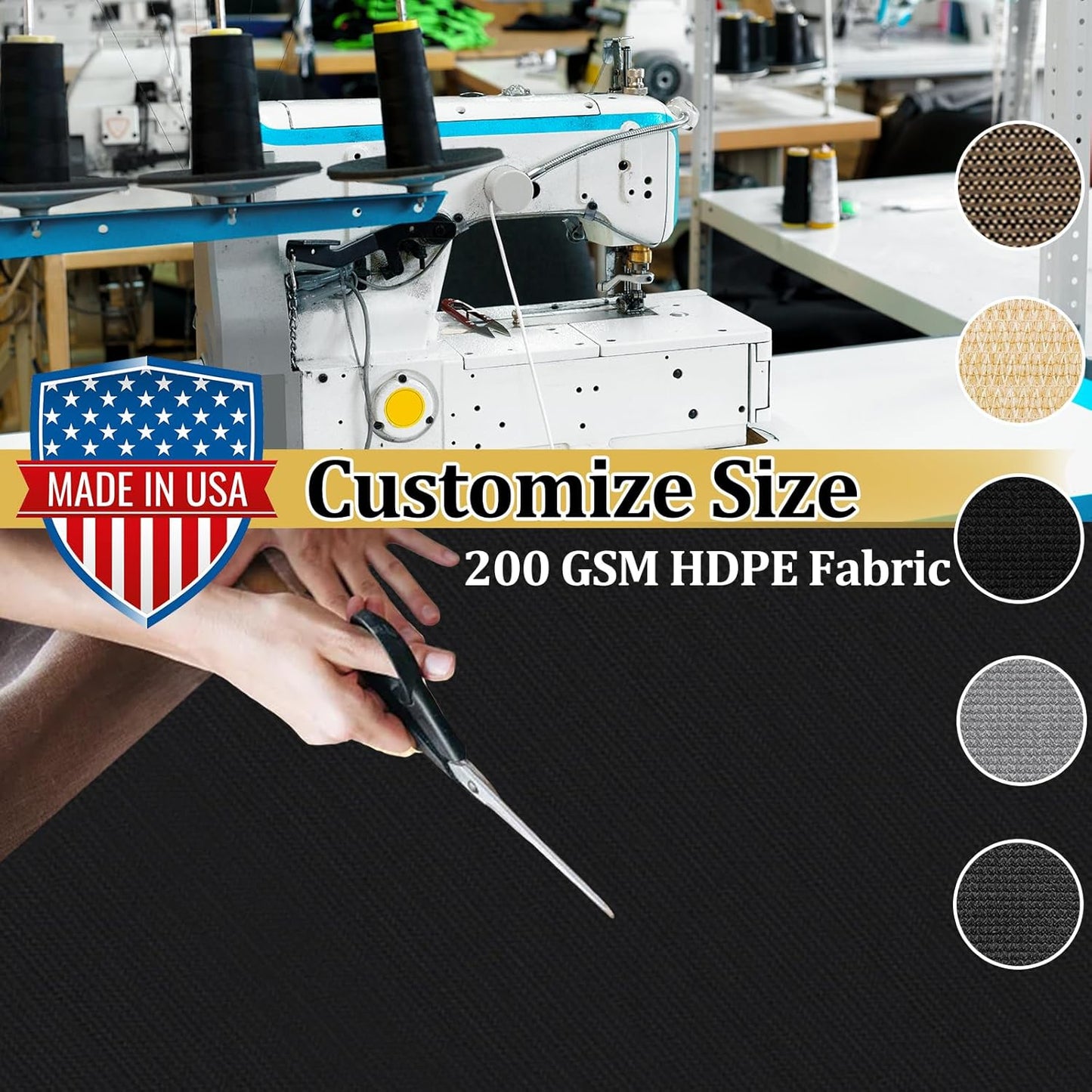 Shade&Beyond Customized Size 15' X 23' Shade Cloth with Grommets, 90% UV Protection UV Protection Mesh Tarp Sun Screens for Patio GN01, Black