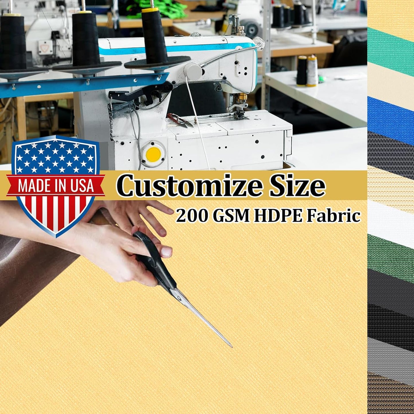 Shade&Beyond Customized Size 18' X 22' Shade Cloth with Grommets, 90% UV Protection UV Protection Mesh Tarp Sun Screens for Patio GN01, Sand