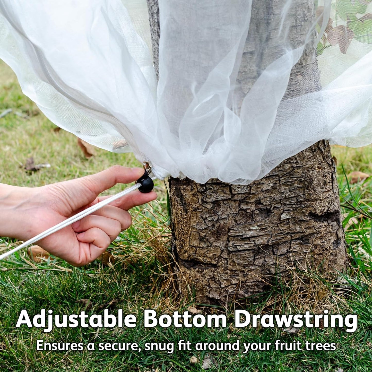 JOJOLEE Garden Blueberry Bush Netting Cover, 4Pcs 4.9 x 3.1FT Insect Bird Nettings with Zipper and Drawstring, Protective Plant Cover Mesh Net Bags for Fruit Trees, Tomatoes, Flowers