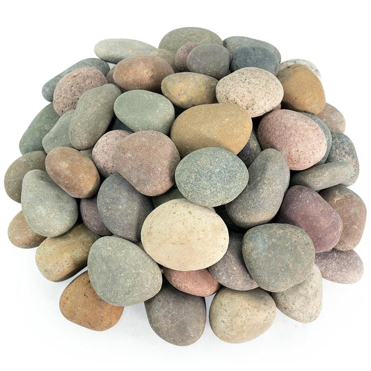 River Rocks for Landscaping, 40lbs Aquarium Rocks, 2-3 Inch Colorful Pebbles for Indoor Plants, Natural Stones for Garden Paving Plant Rocks Crafting Walkways