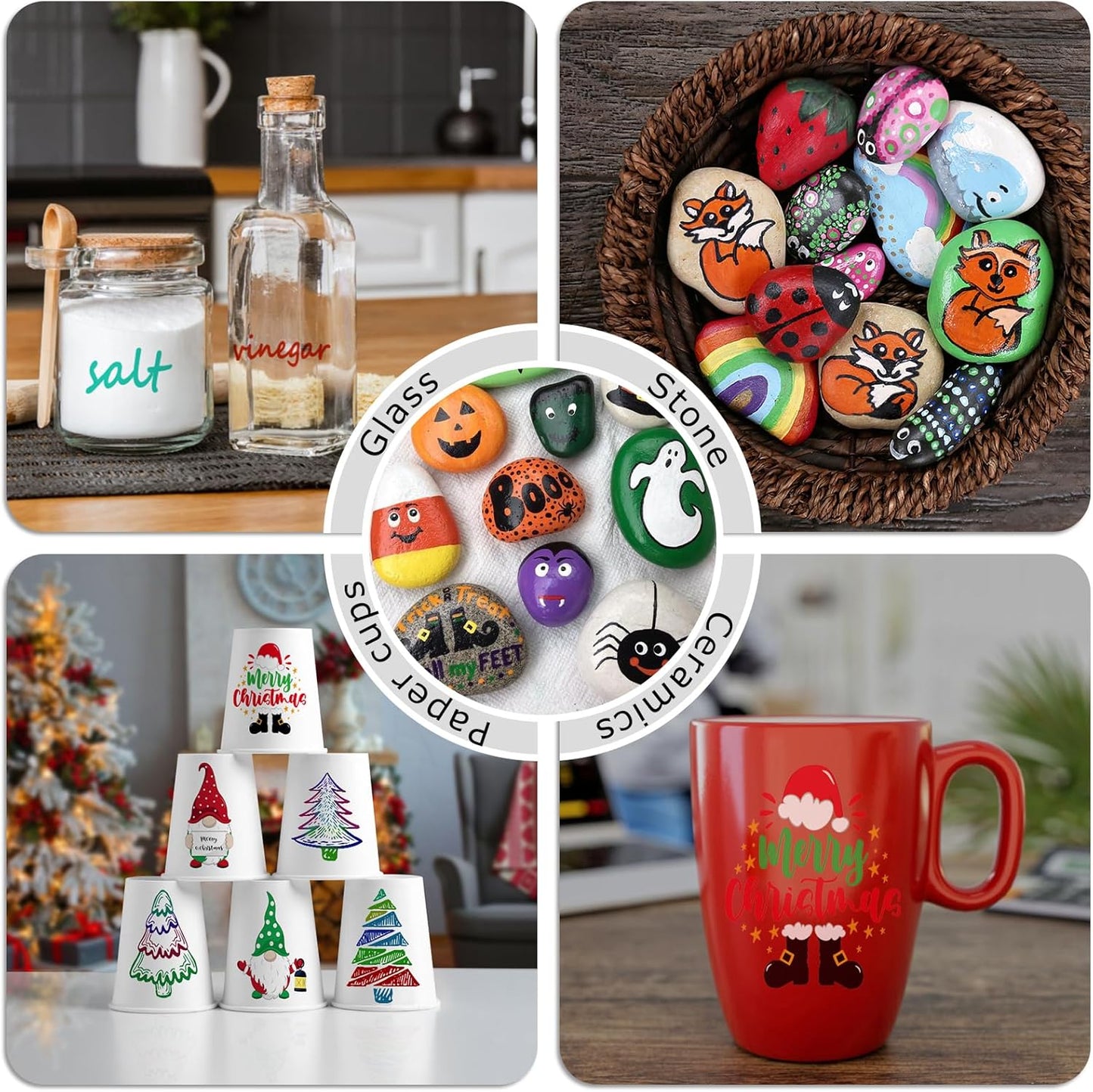 Gold Paint Markers, 3 Pack Oil-Based Waterproof Quick Dry Permanent Paint Pen Set for Rocks Painting, Wood, Fabric, Plastic, Canvas, Glass, Mugs, Metal, Tire, Stone, DIY Craft