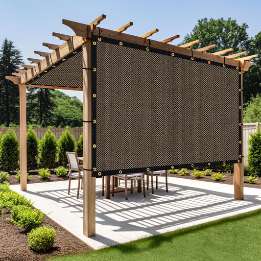 Shade&Beyond Customized Size 4' X 7' Shade Cloth with Grommets, 90% UV Protection UV Protection Mesh Tarp Sun Screens for Patio GN01, Mocha