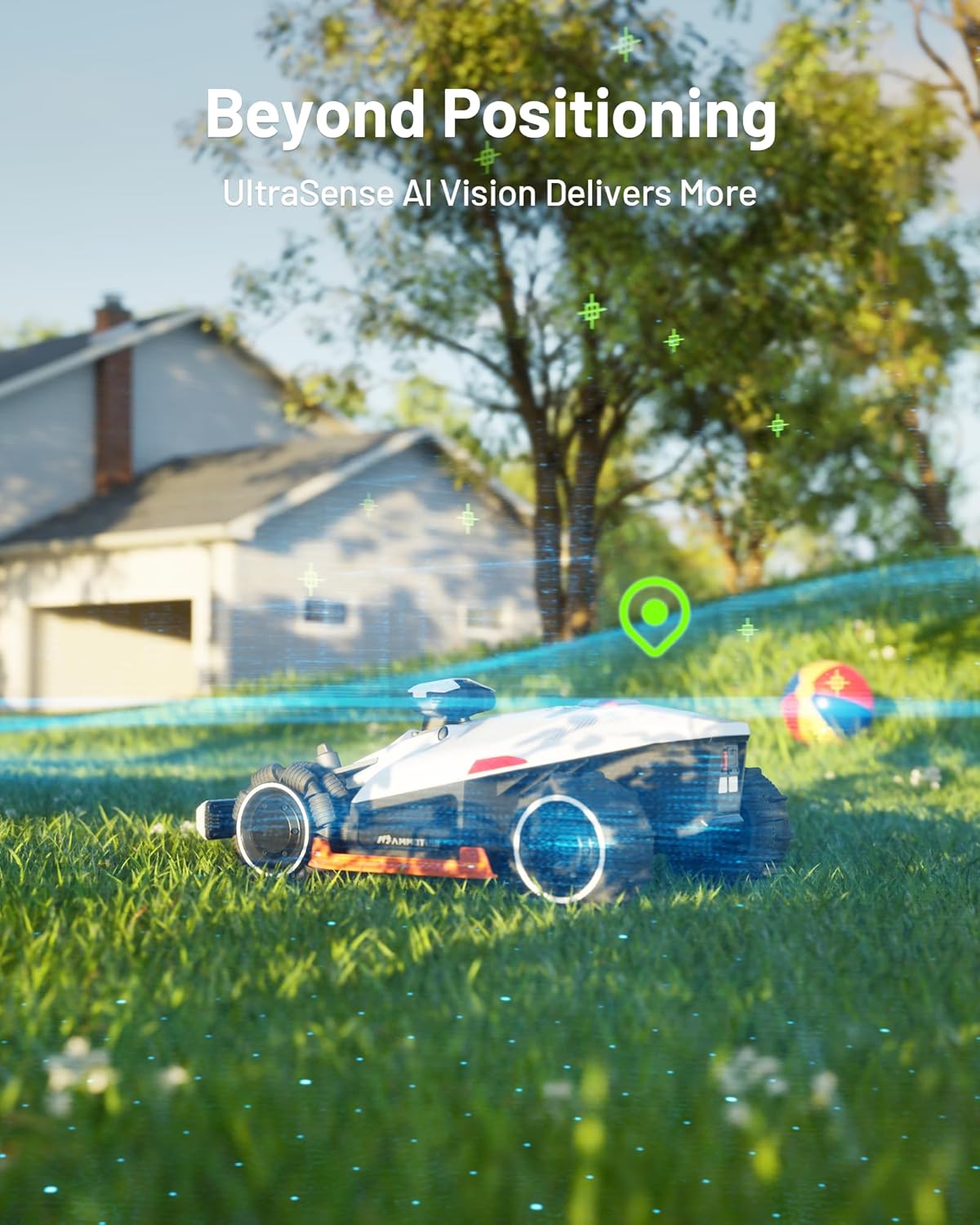 LUBA 2 AWD 5000HX Robot Lawn Mower with 4G, Reception 1.25 Acres, Max. 1.48 Acres, All-Wheel-Drive for 80% Slope, UltraSense AI Vision & RTK Automatic Edge Mapping, 2.2"-4.0" Cutting Height