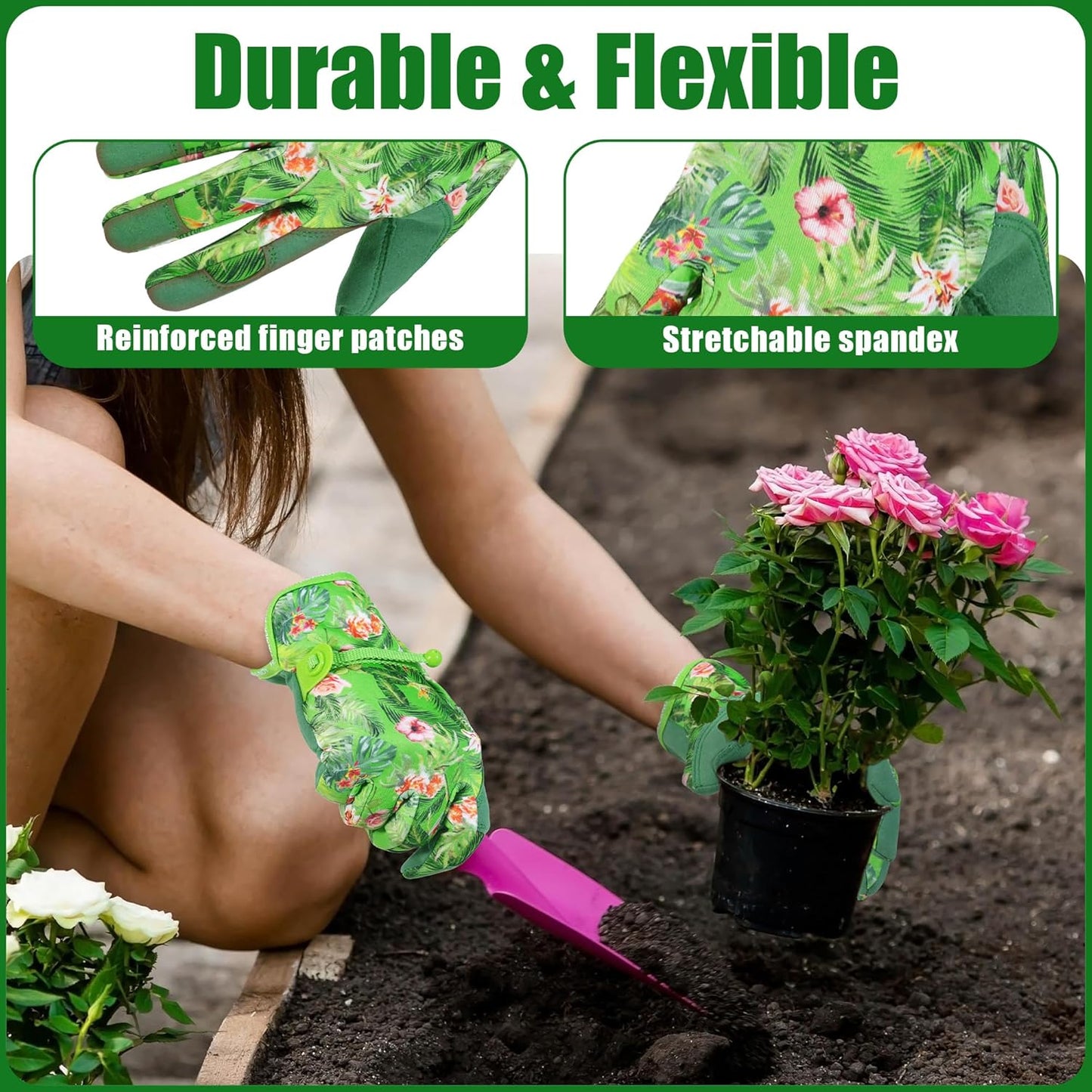 HANDLANDY Women Safety Work Gloves Utility Touch Screen Working Grip Glove for Yardwork Gardening Breathable Mechanic Gloves