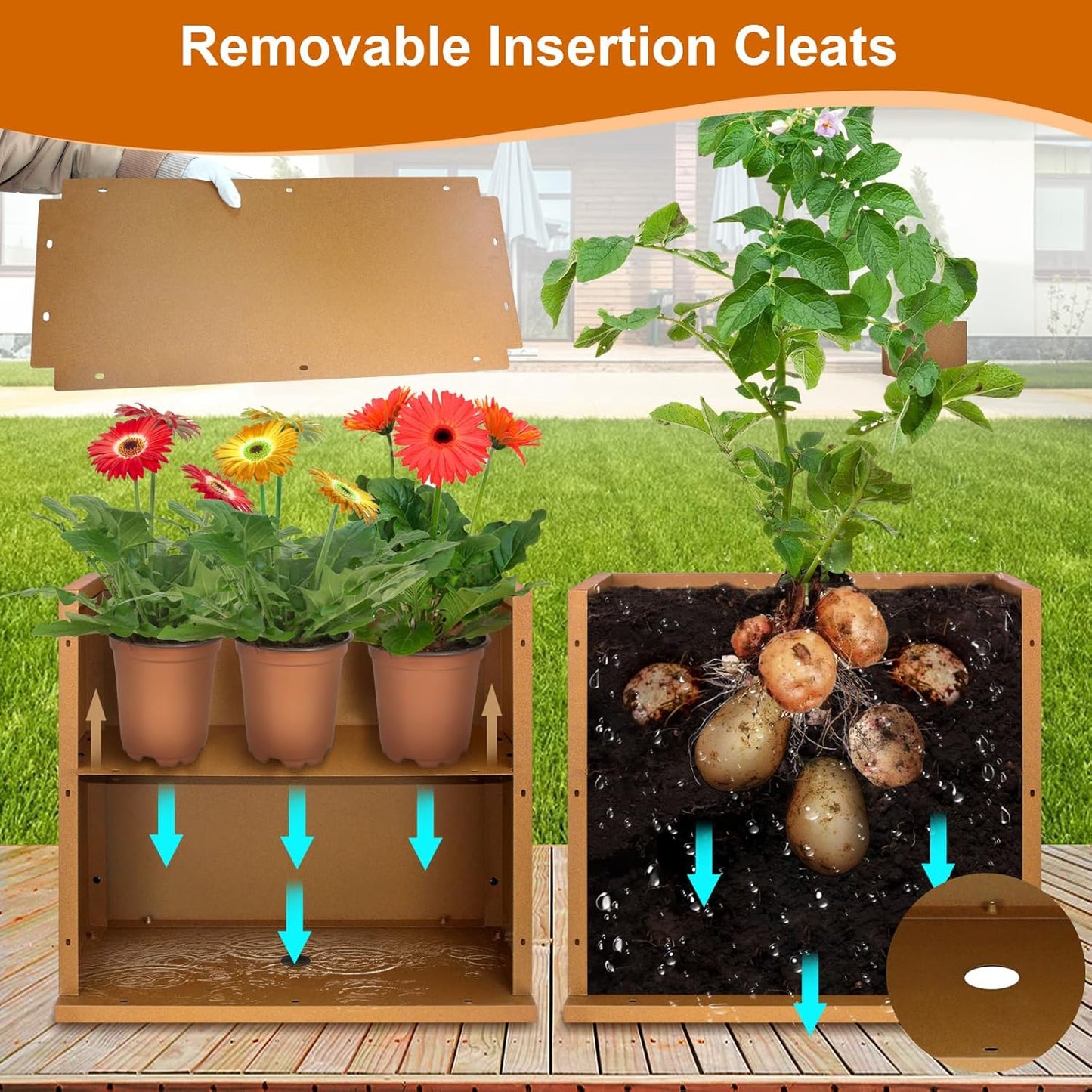 Corten Steel Planter Box 36"x12"x28", Metal Planter Spliced Flower Pot with Partitions, Outdoor & Indoor Large Rectangular Planter Box for Porch, Patio, Garden, Commercial Décor