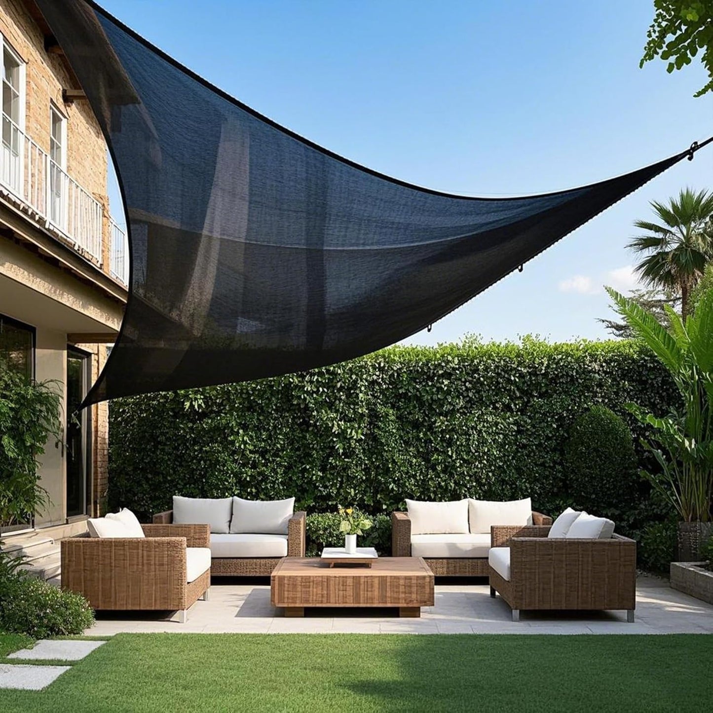 winemana 50% Black Shade Cloth, 3.3 x 10 FT Garden Mesh Tarp for Plants Heat Protection with Grommets, Sunshade Plant Cover for Greenhouse, Barns Kennel, Outdoor Netting Screens for Patio & Porch