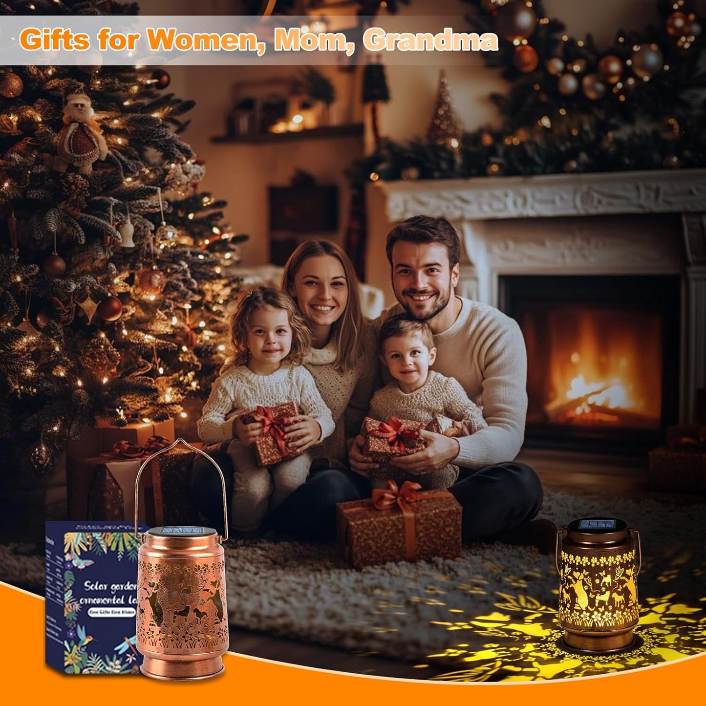 Solar Lanterns Outdoor Waterproof, Dog Garden Decor for Yard Porch Lawn Patio Pathway, Hanging Solar Lights Birthday Gifts for Women Mom Grandma Sister Friend