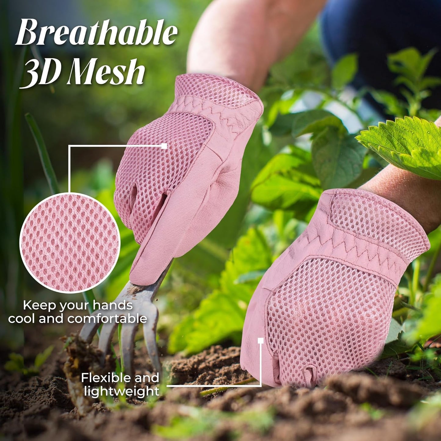 HANDLANDY Women Safety Work Gloves Utility Touch Screen Working Grip Glove for Yardwork Gardening Breathable Mechanic Gloves