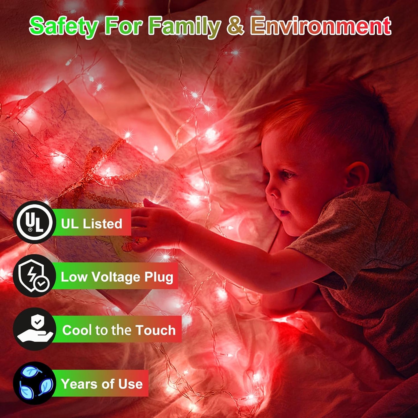 350LED Christmas Lights Indoor Outdoor, 90ft 12 Modes Red LED String Lights with Timer Dimmable, Waterproof Christmas Tree Lights for Xmas Patio Bedroom Yard Fence Balcony Garden Party Decor Red