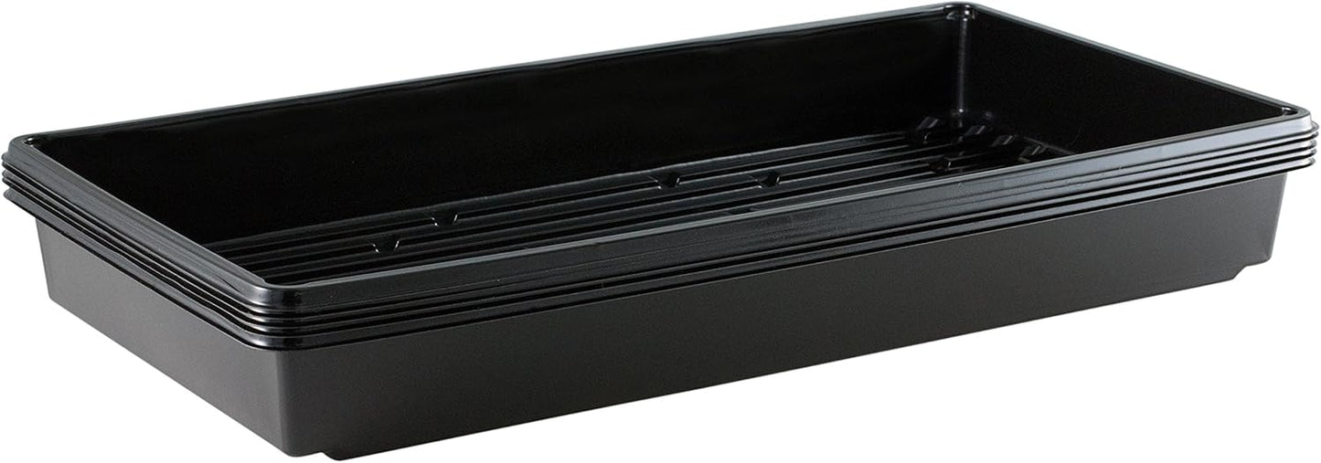 10x20 Inch Black Plastic 5 Pack Plant Propagation Tray – Growing Trays for Garden, Planting, Seedling, Soil & Hydroponic Horticulture - Microgreen Trays Grow Plants - No Drain Holes