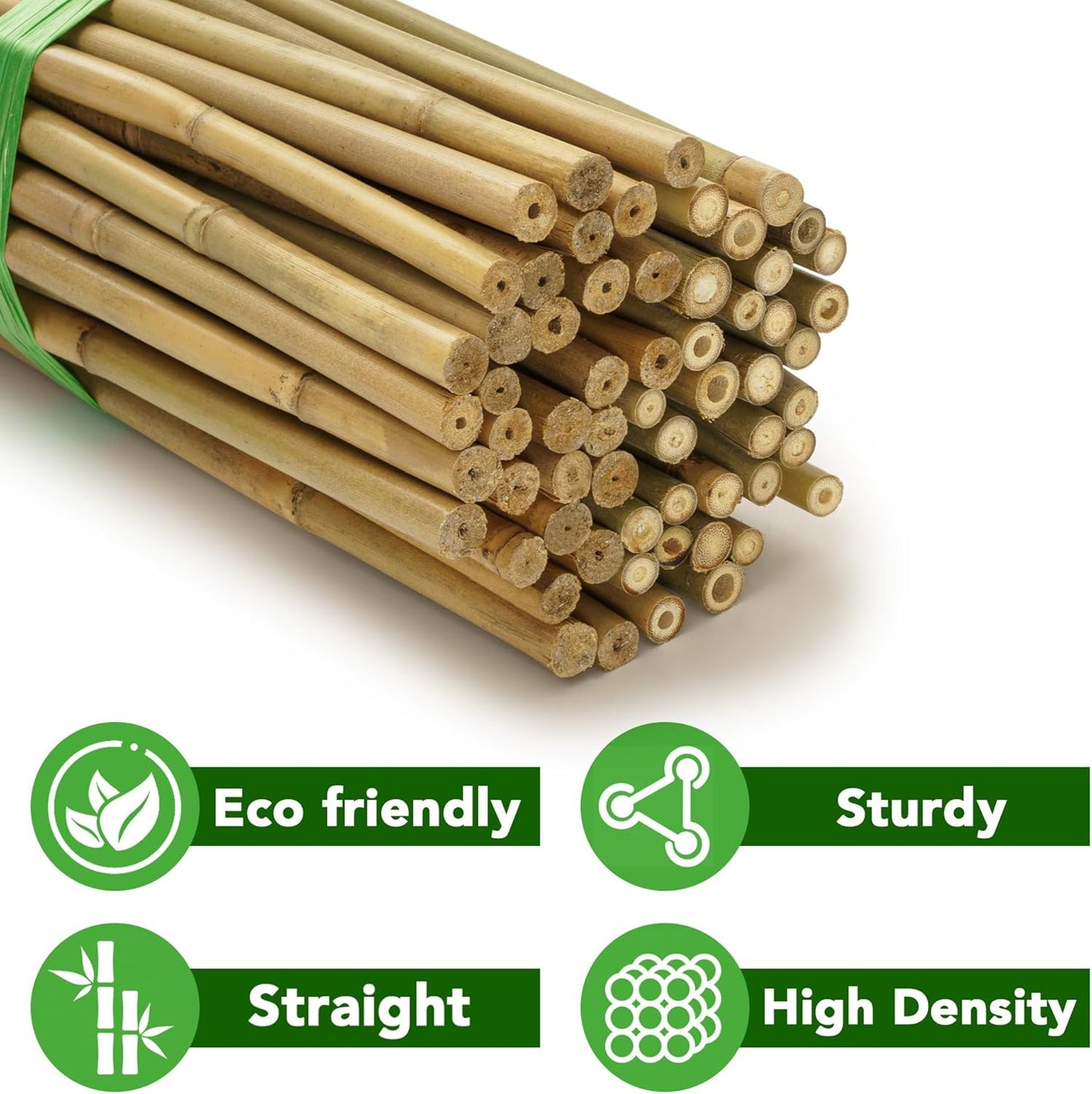 100 Pcs 18 inches Garden Stakes for Plants, Natural Bamboo Sticks for Indoor and Outdoor Climbing Plants Support
