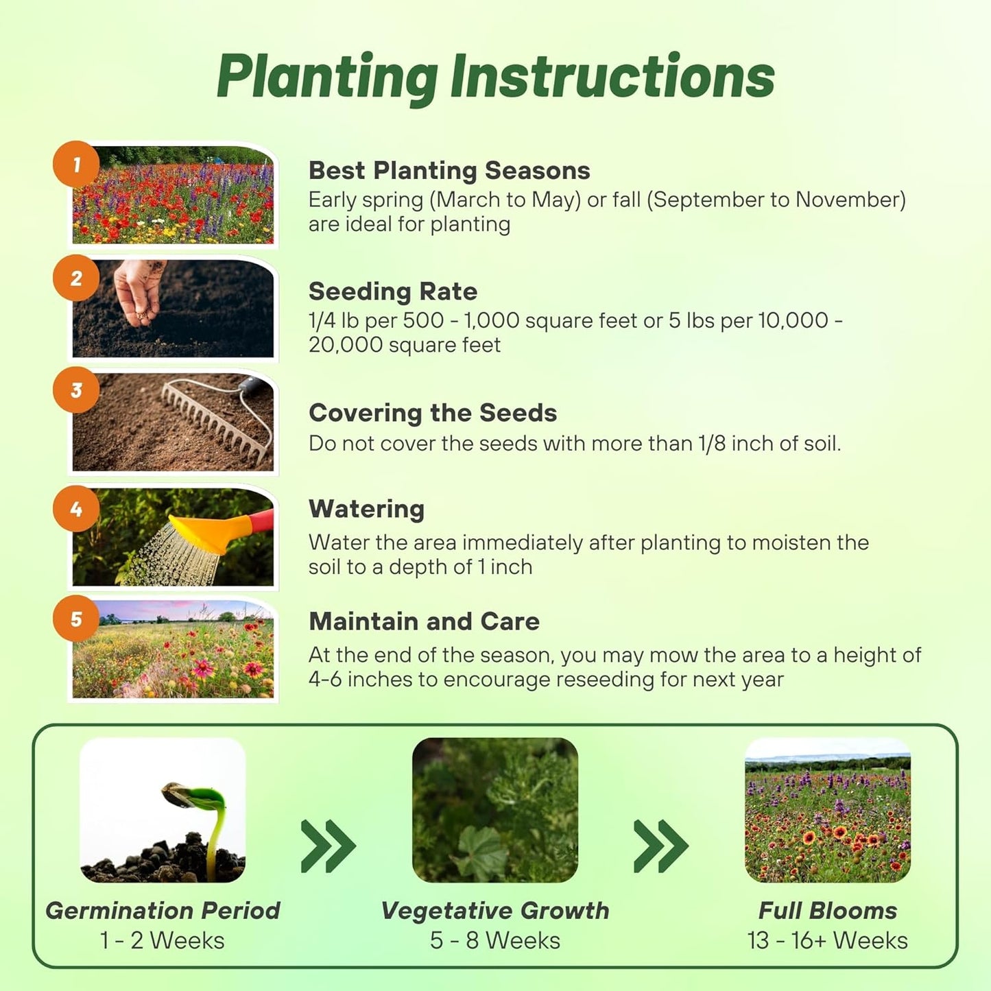 Outsidepride Texas & Oklahoma Wildflower Seed Mix - 5 lbs. Drought-Tolerant, Blend of Annual & Perennial Flower Seeds for Vibrant, Pollinator-Friendly Gardens, Thrives in Full Sun & Well-Drained Soil