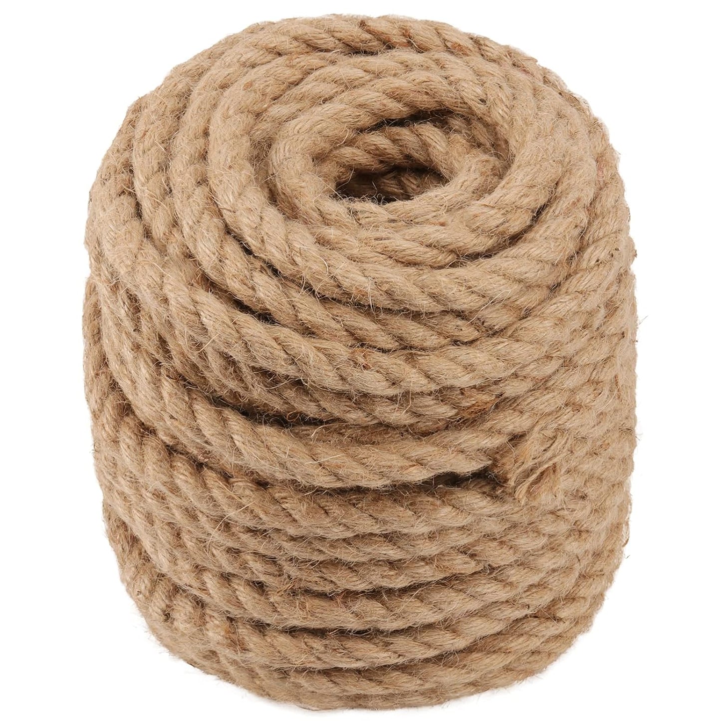 100 Feet 1/2 Inch Thick Natural Jute Rope, 12mm x 30m Strong Hemp Rope, Thick Twine Rope for Gardening