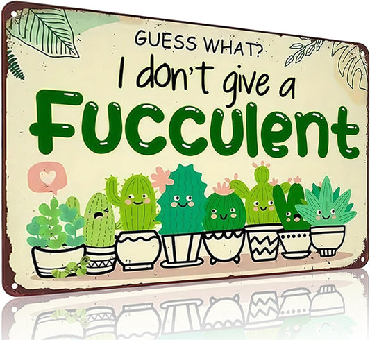 Bestylez Garden Gifts Vintage I Don't Give A Succulent Gardening Signs for Home Garden Greenhouse Living Room Bedroom Yard Outdoor Decor 8X12 Inch (3363)