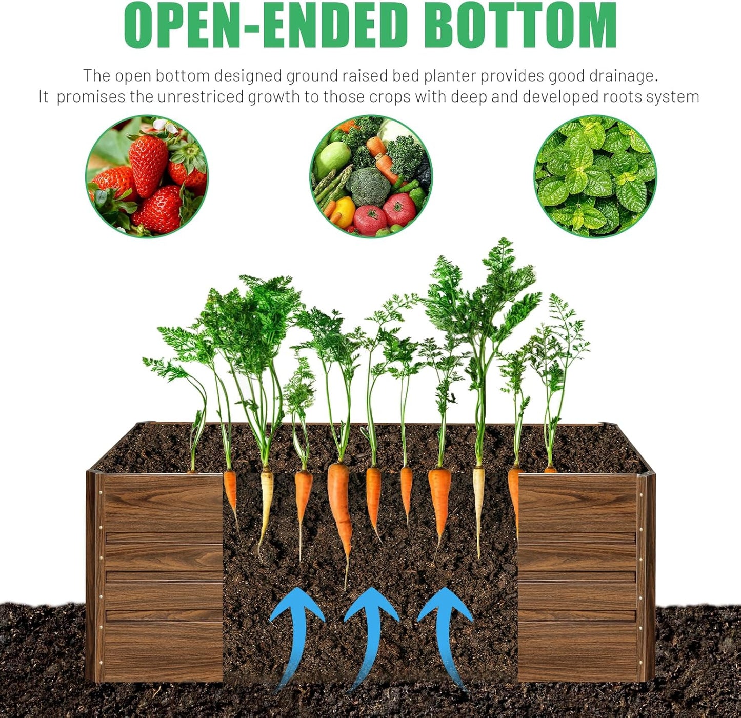 SnugNiture 2 Pcs 4x2x2FT Raised Garden Bed Galvanized Planter Garden Boxes Outdoor, Deep Root Planter Raised Bed for Vegetables Flowers Herbs,Brown