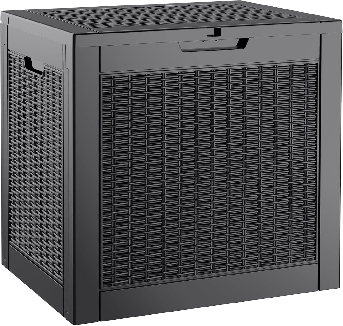 NUNU LAB Outdoor Storage Box, 33 Gallon Resin Deck Box Indoor and Outdoor Use, Waterproof Lockable Patio Storage Bin for Gardening Tools,Package Deliveries,Patio Cushions,UV Resistant,Black